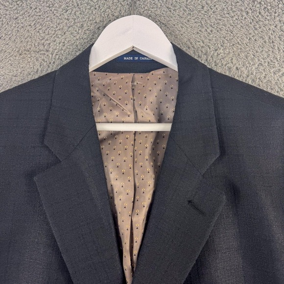 Ralph Ralph Lauren Blazer Mens 50L Charcoal Gray Silk‎ Wool 3 Button Sport Coat - Picture 2 of 14